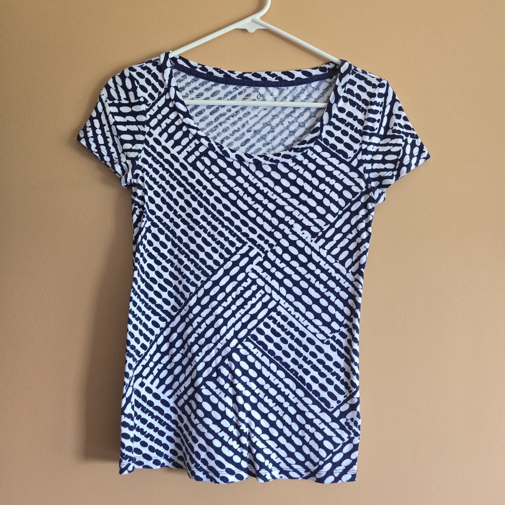 Nicole Miller NY Abstract Striped Top